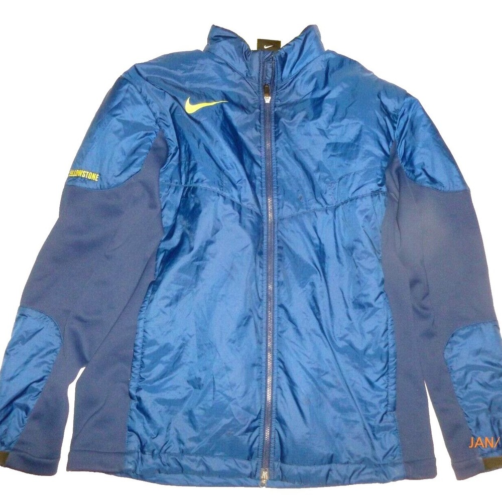 Nike Golf Mens Large Blue Yellowstone Full Zip Windbreaker Jacket